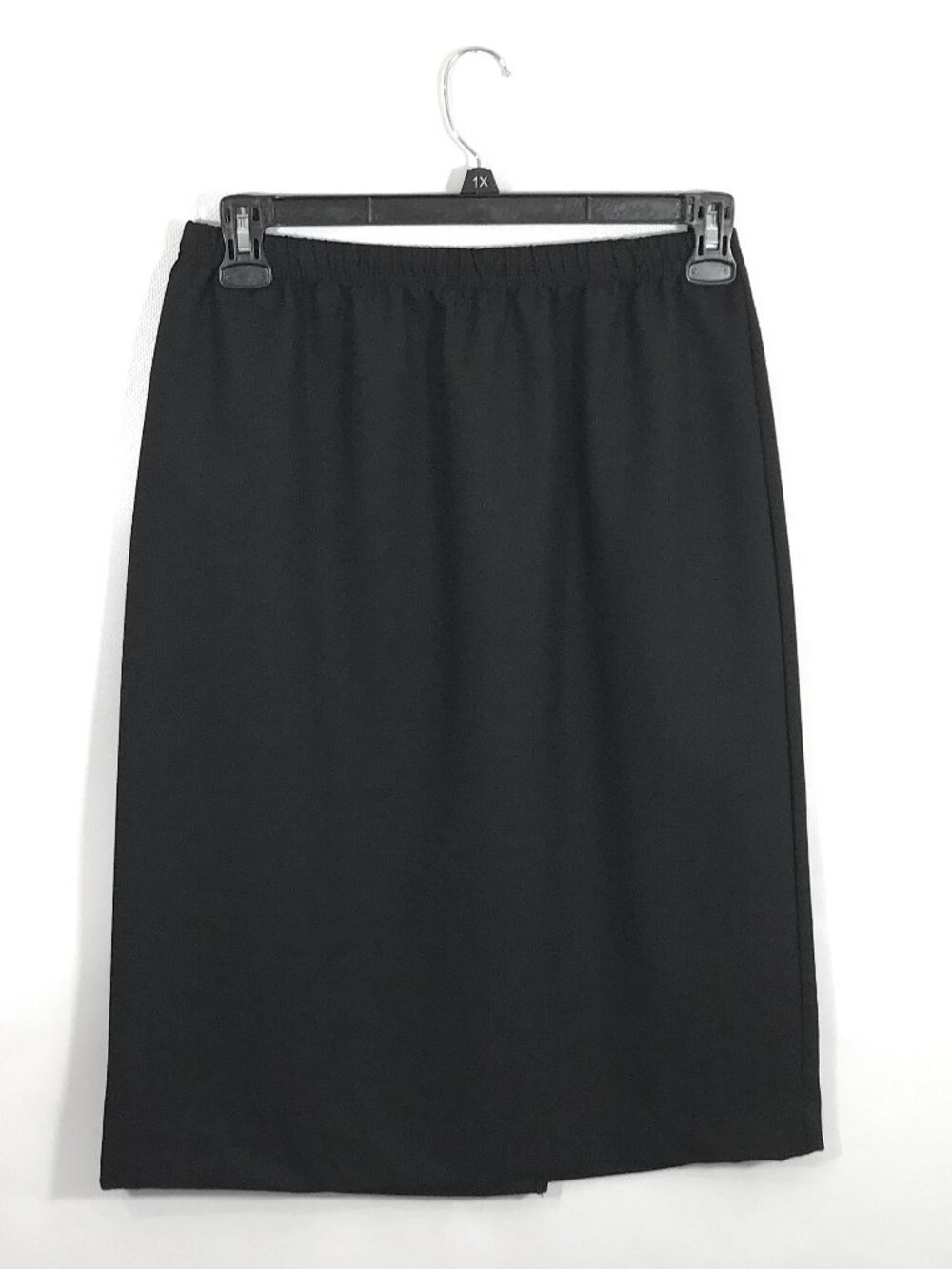 Nikki Women's Black Midi Skirt with Kick Pleat Size 12